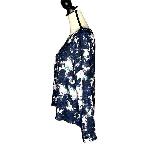 Mossimo Navy Multi Colored Blouse Women's Size Medium - Picture 4 of 7